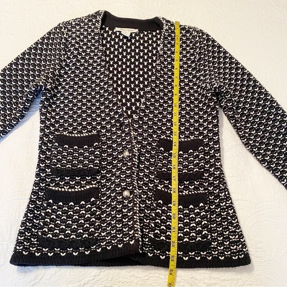 WHBM Thick Knit Black and White Button Cardigan - Small - Picture 10 of 11